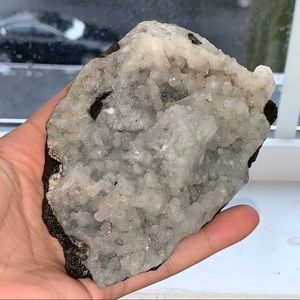 Large blue - grey apophyllite crystal cluster